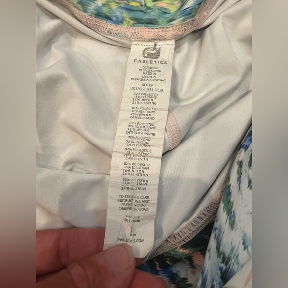 Large fabletics powerlite leggings Marbella print peach botanical colorful - Picture 10 of 13